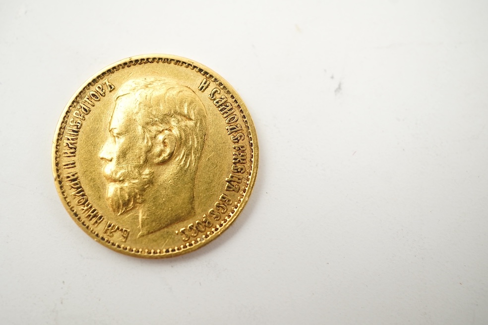 Gold coins, Russia, Tsar Nicholas II gold 5 roubles, 1898, mm. r.